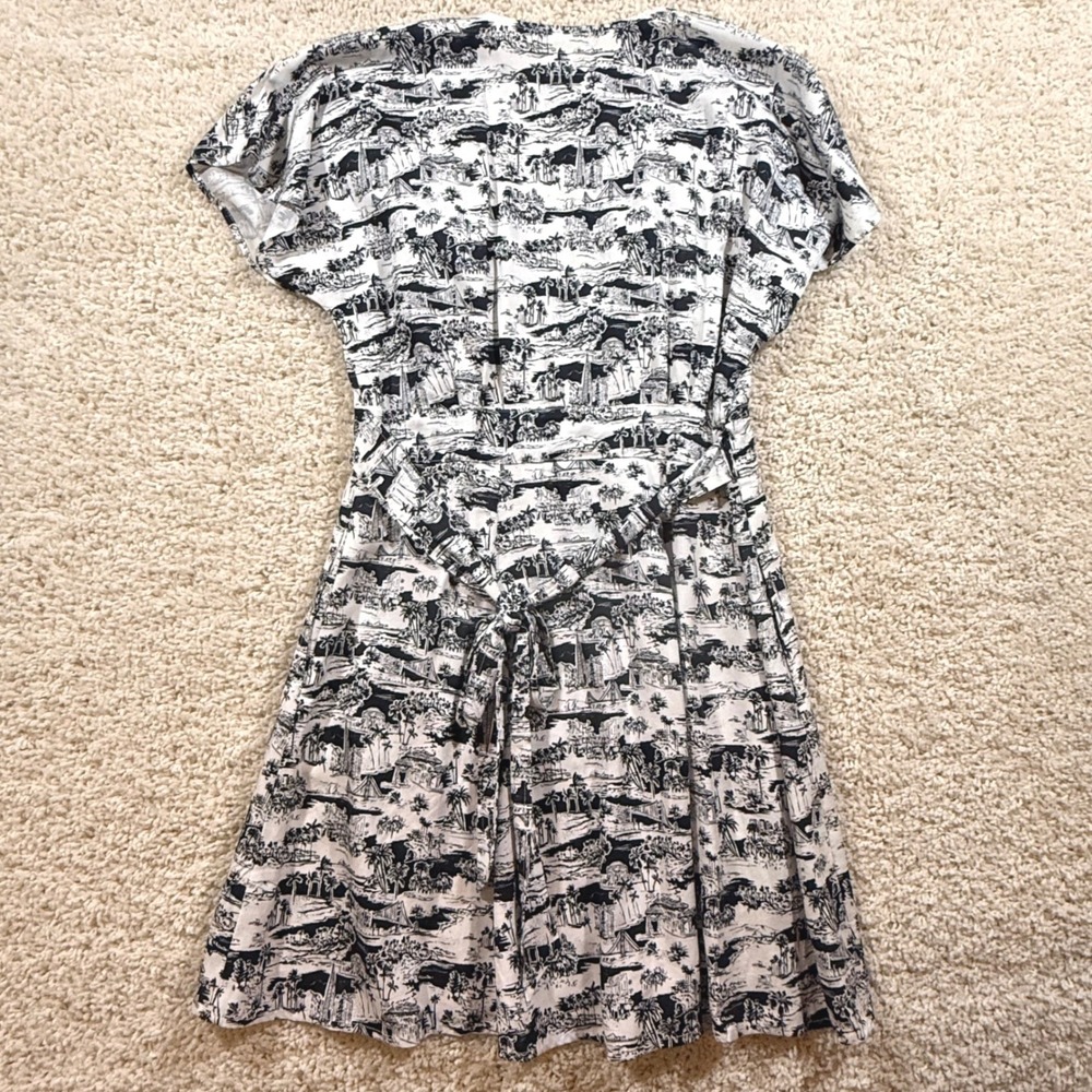 Marine Layer Summer Toile San Francisco Button Front Mini Dress L Coastal - Picture 2 of 7